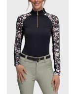 Kastel Women's Black & Cream Floral Raglan Long Sleeve Sun Shirt