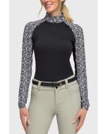 Kastel Women's Black & White Nouveau Raglan Long Sleeve Sun Shirt