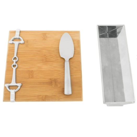 Arthur Court Equestrian Bamboo Cheese Set