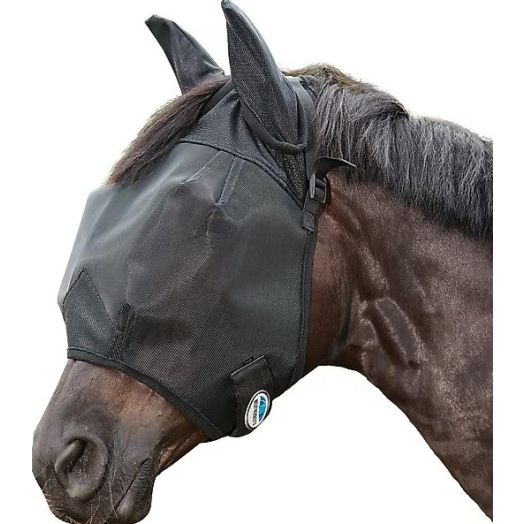 WeatherBeeta Comfitec Double Dart Deluxe Fly Mask with Ears - Black